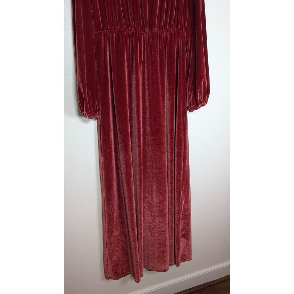 Baltic Born Velvet Maxi Dress L/XL Dusty Rose Romantic Wedding Guest Holiday - Picture 6 of 12